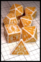 Dice : Dice - Dice Sets - Classical Rune White with Yellow Numerals - Temu Mar 2024